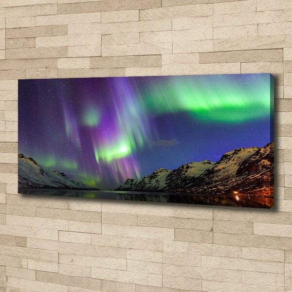 Cuadro canvas con impresión uv duradera horizontal Auroras boreales