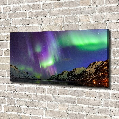 Cuadro canvas con impresión uv duradera horizontal Auroras boreales