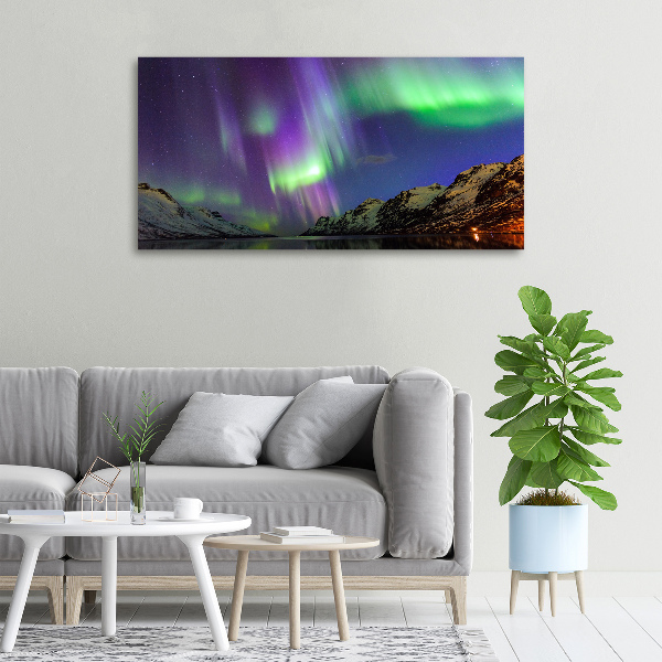 Cuadro canvas con impresión uv duradera horizontal Auroras boreales