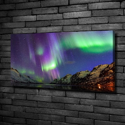 Cuadro canvas con impresión uv duradera horizontal Auroras boreales