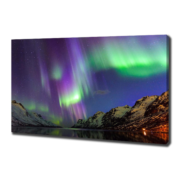 Cuadro canvas con impresión uv duradera horizontal Auroras boreales