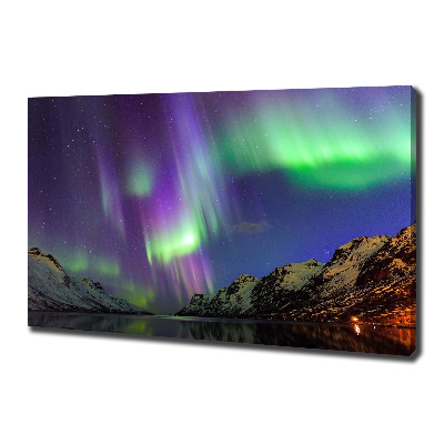 Cuadro canvas con impresión uv duradera horizontal Auroras boreales