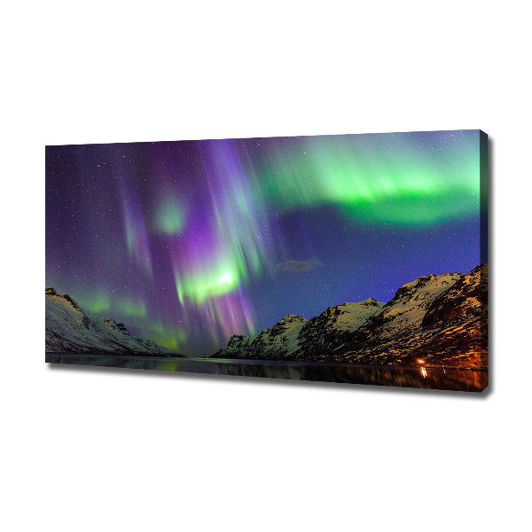 Cuadro canvas con impresión uv duradera horizontal Auroras boreales