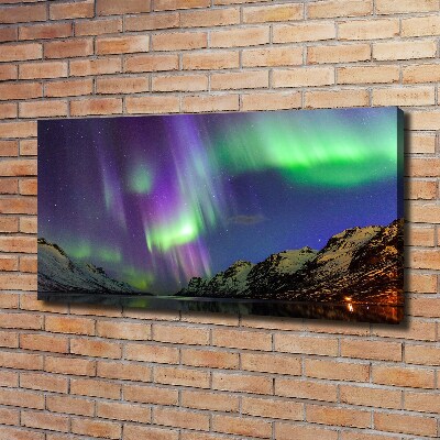 Cuadro canvas con impresión uv duradera horizontal Auroras boreales