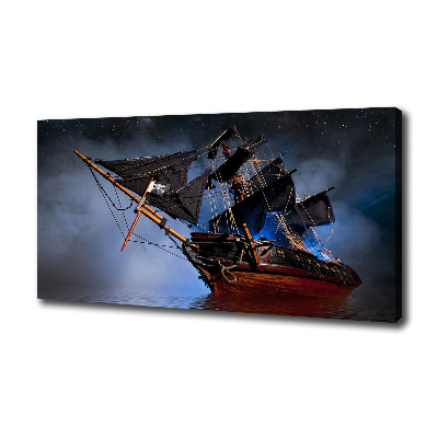 Cuadro canvas con impresión uv duradera horizontal barco pirata