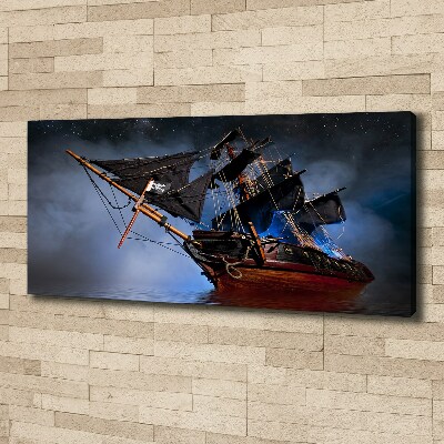 Cuadro canvas con impresión uv duradera horizontal barco pirata