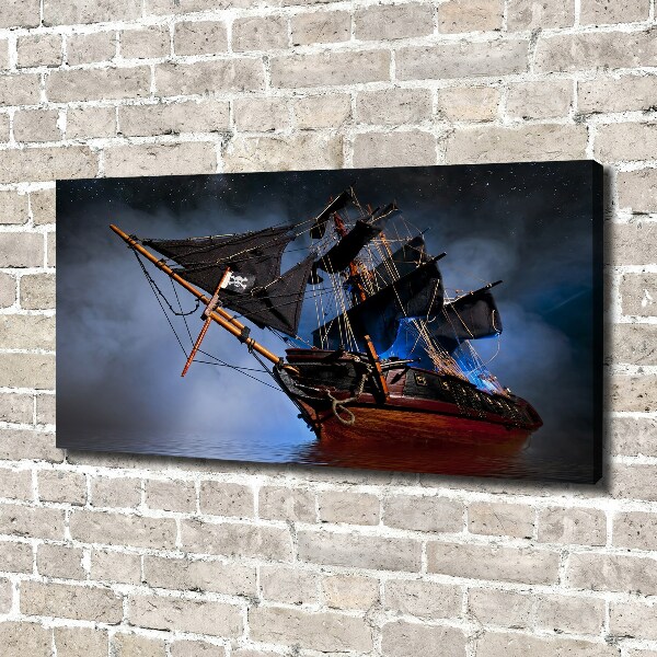 Cuadro canvas con impresión uv duradera horizontal barco pirata