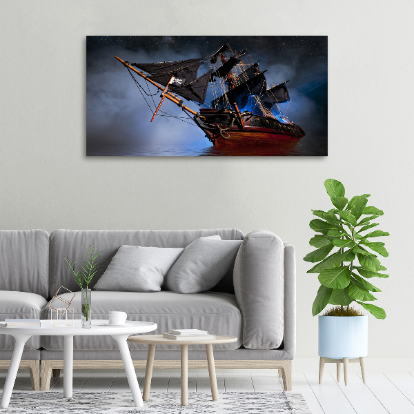 Cuadro canvas con impresión uv duradera horizontal barco pirata