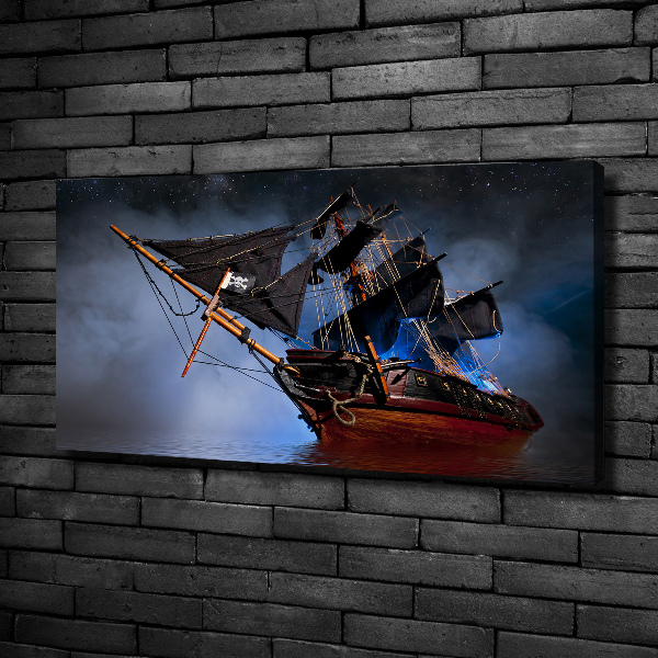 Cuadro canvas con impresión uv duradera horizontal barco pirata