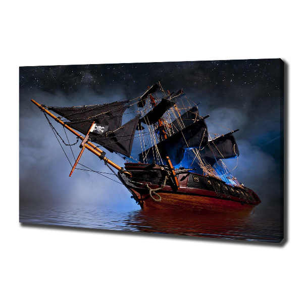 Cuadro canvas con impresión uv duradera horizontal barco pirata