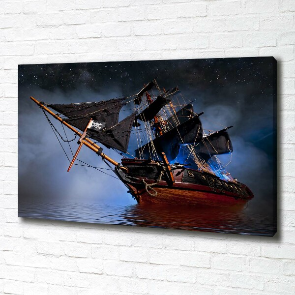 Cuadro canvas con impresión uv duradera horizontal barco pirata