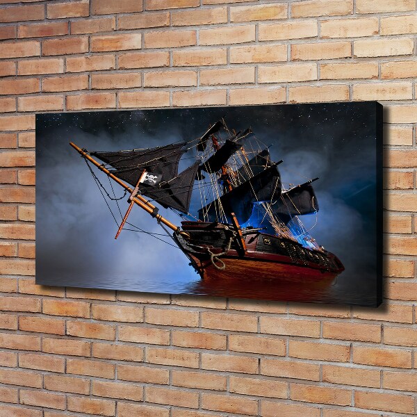 Cuadro canvas con impresión uv duradera horizontal barco pirata