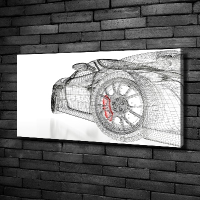 Cuadro canvas moderno de gran formato horizontal malla de coche
