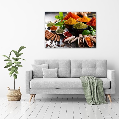 Cuadro canvas con impresión uv duradera horizontal Especias de colores