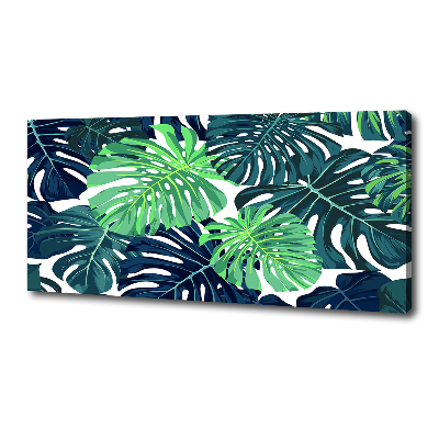 Fotocuadro en lienzo de alta calidad horizontal hojas tropicales
