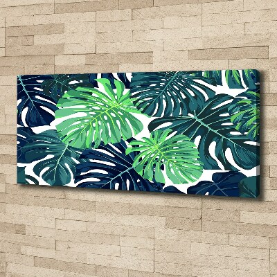 Fotocuadro en lienzo de alta calidad horizontal hojas tropicales