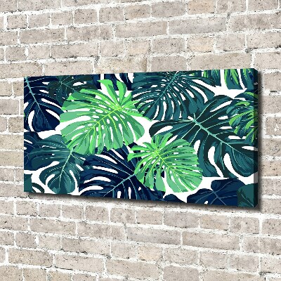 Fotocuadro en lienzo de alta calidad horizontal hojas tropicales