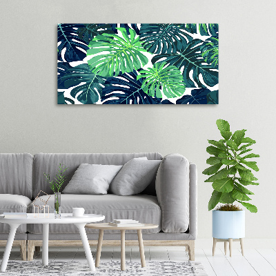 Fotocuadro en lienzo de alta calidad horizontal hojas tropicales