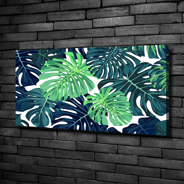Fotocuadro en lienzo de alta calidad horizontal hojas tropicales
