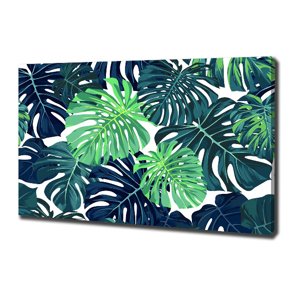 Fotocuadro en lienzo de alta calidad horizontal hojas tropicales