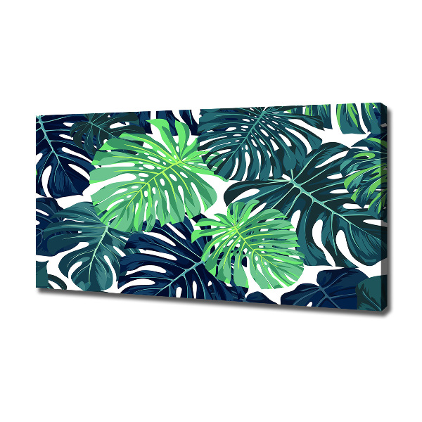 Fotocuadro en lienzo de alta calidad horizontal hojas tropicales