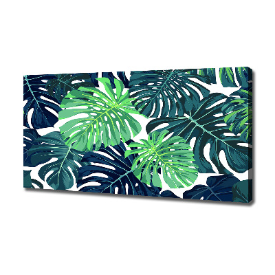 Fotocuadro en lienzo de alta calidad horizontal hojas tropicales