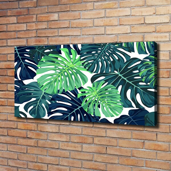 Fotocuadro en lienzo de alta calidad horizontal hojas tropicales
