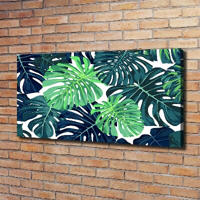 Fotocuadro en lienzo de alta calidad horizontal hojas tropicales