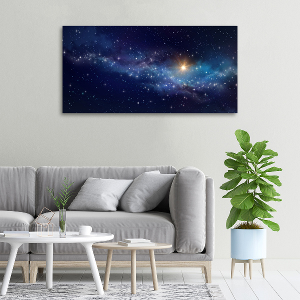 Cuadro canvas moderno de gran formato horizontal Galaxia