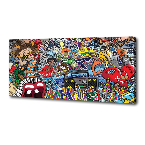 Cuadro canvas con impresión uv duradera horizontal Collage musical