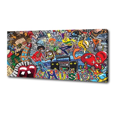 Cuadro canvas con impresión uv duradera horizontal Collage musical