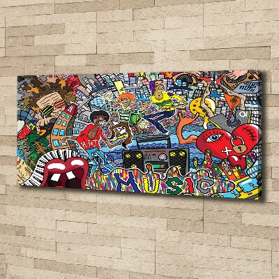 Cuadro canvas con impresión uv duradera horizontal Collage musical
