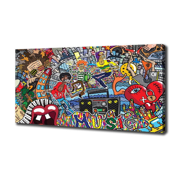 Cuadro canvas con impresión uv duradera horizontal Collage musical