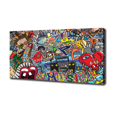 Cuadro canvas con impresión uv duradera horizontal Collage musical