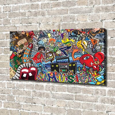 Cuadro canvas con impresión uv duradera horizontal Collage musical