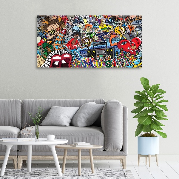 Cuadro canvas con impresión uv duradera horizontal Collage musical