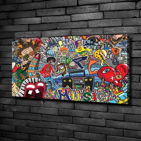 Cuadro canvas con impresión uv duradera horizontal Collage musical
