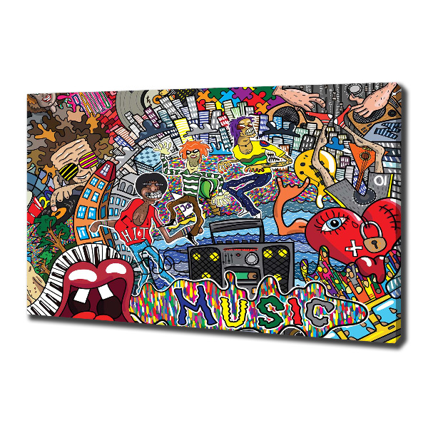 Cuadro canvas con impresión uv duradera horizontal Collage musical