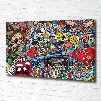 Cuadro canvas con impresión uv duradera horizontal Collage musical