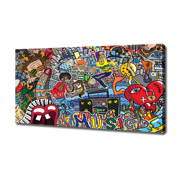 Cuadro canvas con impresión uv duradera horizontal Collage musical
