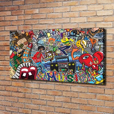 Cuadro canvas con impresión uv duradera horizontal Collage musical