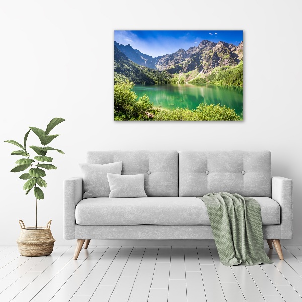 Cuadro canvas con impresión uv duradera horizontal El ojo de mar de los montes Tatra