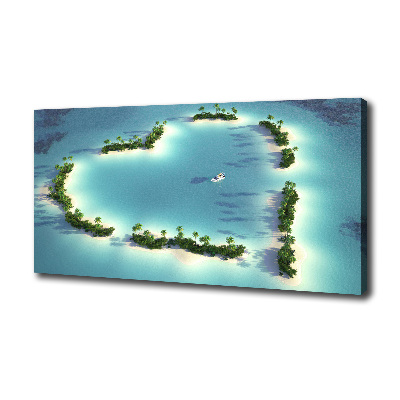 Cuadro canvas moderno de gran formato horizontal Islas en forma de corazón