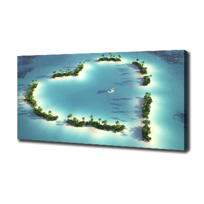 Cuadro canvas moderno de gran formato horizontal Islas en forma de corazón