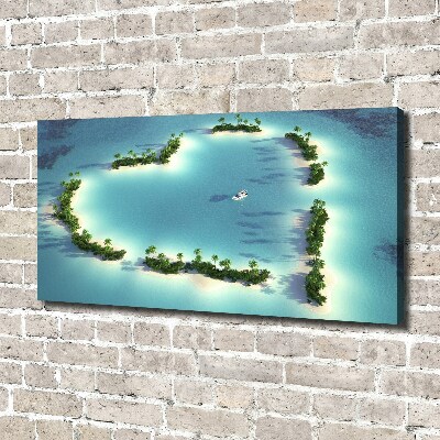 Cuadro canvas moderno de gran formato horizontal Islas en forma de corazón