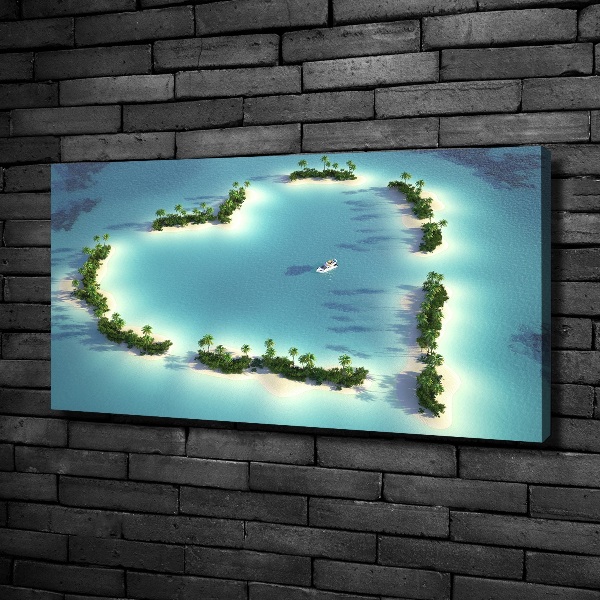 Cuadro canvas moderno de gran formato horizontal Islas en forma de corazón