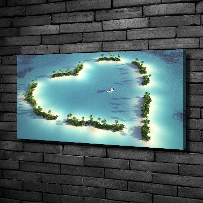 Cuadro canvas moderno de gran formato horizontal Islas en forma de corazón