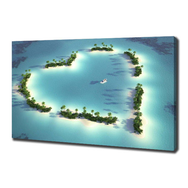 Cuadro canvas moderno de gran formato horizontal Islas en forma de corazón