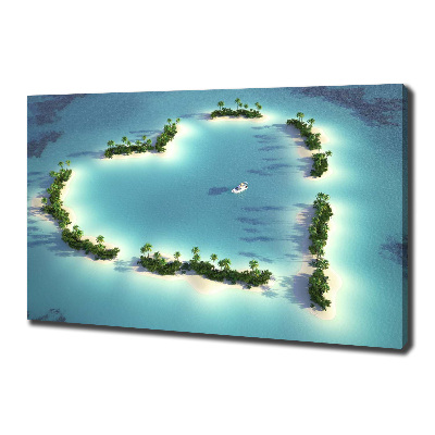 Cuadro canvas moderno de gran formato horizontal Islas en forma de corazón