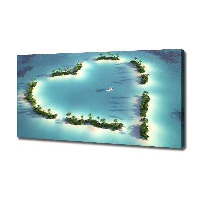 Cuadro canvas moderno de gran formato horizontal Islas en forma de corazón